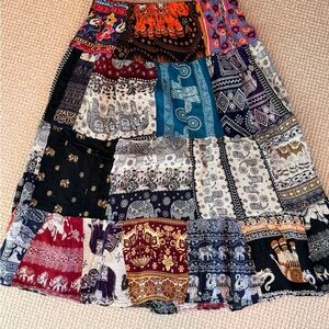 Bohemian Patchwork Maxi Skirt